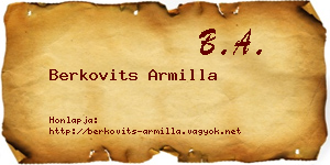 Berkovits Armilla névjegykártya